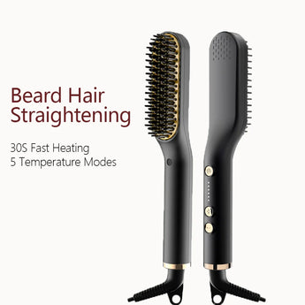 Beard Hair Straightening Brush Hot Heated Comb Men Beard Multifunctional Straightener Ceramic Comb Quick Hair Styler
