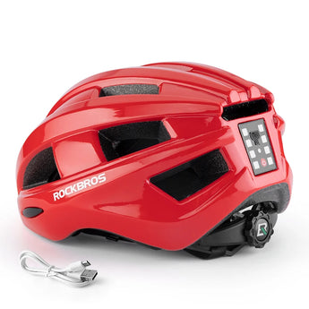 Bicycle Light Helmet MTB Road USB Warning Rear Light Cycling Helmet EPS PC Intergrally-Molded Safety Bike Helmet