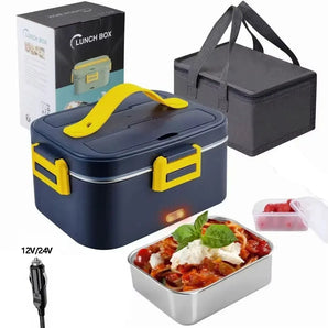 1.8L Food Heater 3 In1 Portable Leakproof Heated Lunch Box 75W Electric Lunch Box for Car Truck Office with Insulated Carry Bag