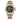 Men'S Fashion Automatic Watch Colorful Zircon Moonphase Mechanical Multifunctional Black Leather Strap Timepiece GCM-MUT